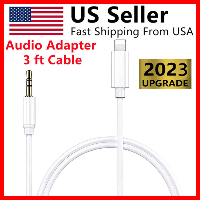 8 Pin to 3.5mm AUX Audio Car Adapter Cord For iPhone 14 13 1