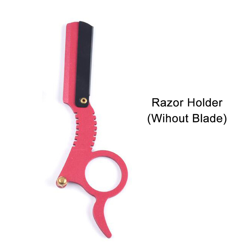 Straight Edge Barber Razor Beard Shaving Thumb Stainless Steel Blade Holder-