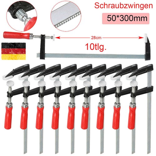10X SCHRAUBZWINGEN-SET 50 * 150MM TEMPERGUß SPANNZWINGE LEIMZWINGE KLEMMZWINGE
