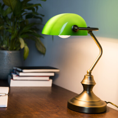 QAZQA Tischleuchte / Tischlampe banker - H 350 mm - Klassisch / Antik / Retro...