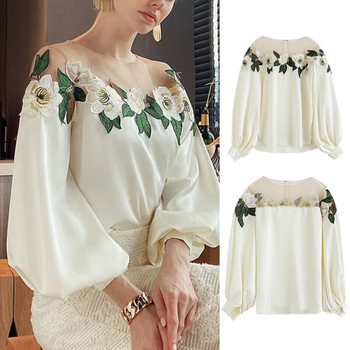 T-Shirt Tunic Tops Blouse Shirt Tees Women Flowers