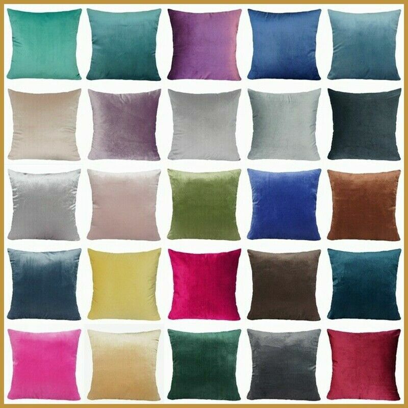 18x18 Soft Microfiber Velvet Solid Color Throw Pillow Cover Sofa