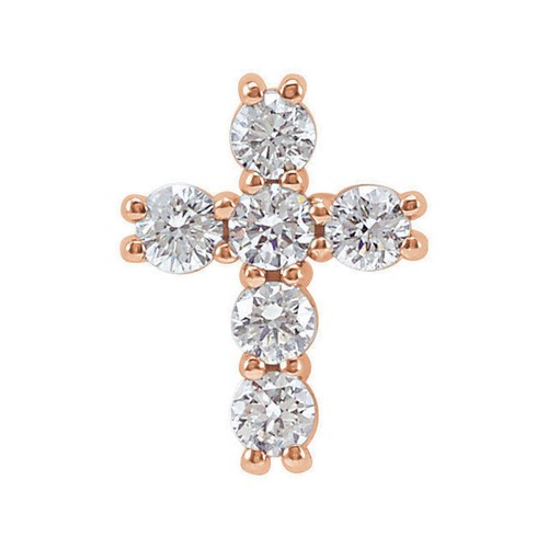 JADiamonds 14K Rose 1/3 CTW Natural Diamond Cross Pendant