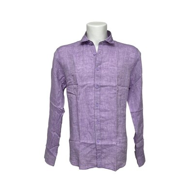 

Shirt Of Linen Man WARREN WEBBER 7866 Lilac Light 100% Linen Slim Fit
