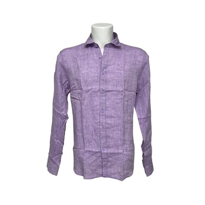 Рубашка из льна Man Warren Wabber Lilac 100% Linen Slim Fit