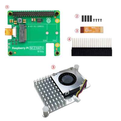 Raspberry Pi 5 Official Original PCIe to M.2 NVMe SSD Pi M.2 HAT+ Board For Pi5