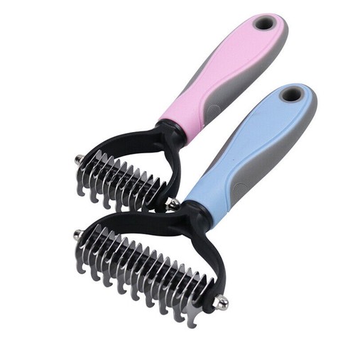 Pet Dogs Cat Hair Removal Comb Double-sided Detangler Dematting Pet Brush Tool