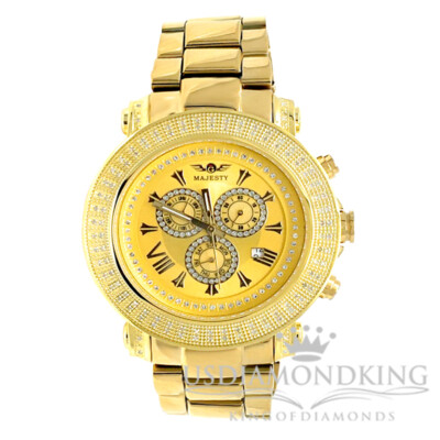 Pre-owned Usdiamondking Men's Techno Grill Diamond Watch Joe Rodeo 48mm Crushed Illusion Dial 1.08ct