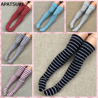 5pairs/lot Striped Stockings for 11.5'' Doll Thigh High Stocking For Blyth Doll