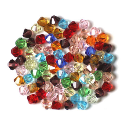 New Diy 4Mm 100Pcs Mix Crystal Glass Loose Spacer Beads Making Bracelet Jewelry 