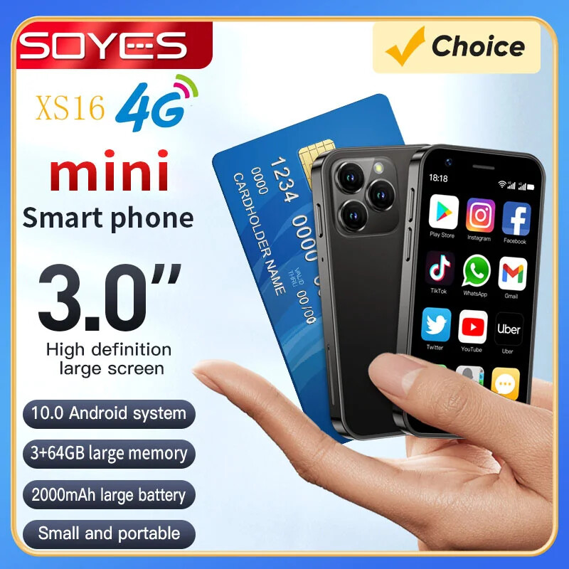 SOYES XS16 Mini SmartPhone Android 10 3.0'' 4G Mobile Phone