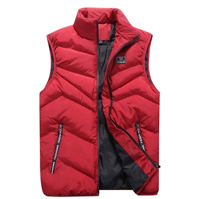 Men Winter Gilet Jacket Quilted Vest Body Warm Sleeveless Padded Parka Overcoat 