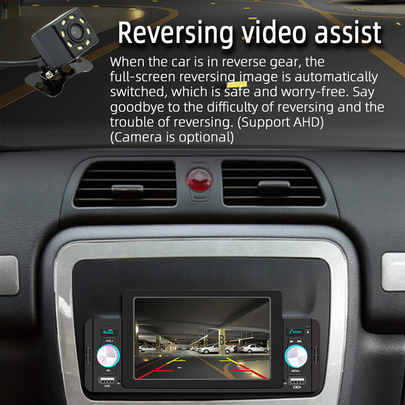 US 5" 1Din Car Radio Stereo MP5 Player Mirror Link USB AUX TF RCA Audio In-Dash