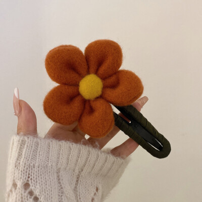 Plush Duckbill Clip Elegant Flower Accessory Hair Claw Back Of Head Large Clip-