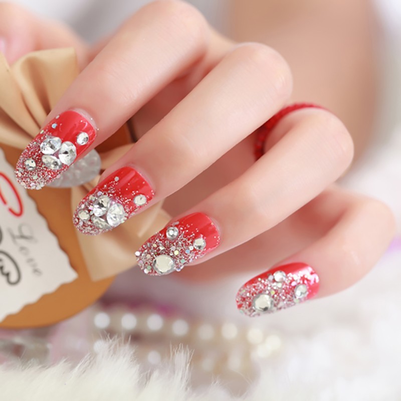 1440pcs Clear Glitter Nail Art Rhinestones Flatback Crystal Gem Nails Decoration