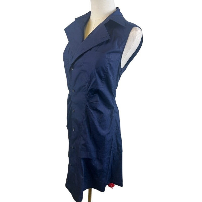 NEW Derek Lam 10 Crosby Shirt Dress Women's Size 4 Navy 100% Cotton Sleeveless