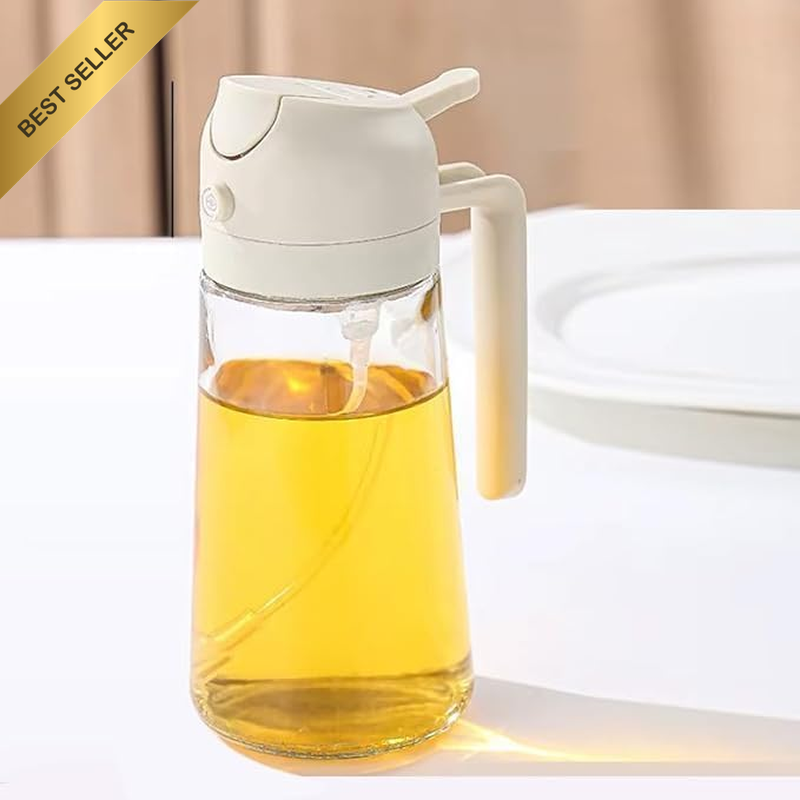 Glass Oil Dispenser Bottle with Sprayer, Kitchen Oil Mister for Air Fryer, Salad