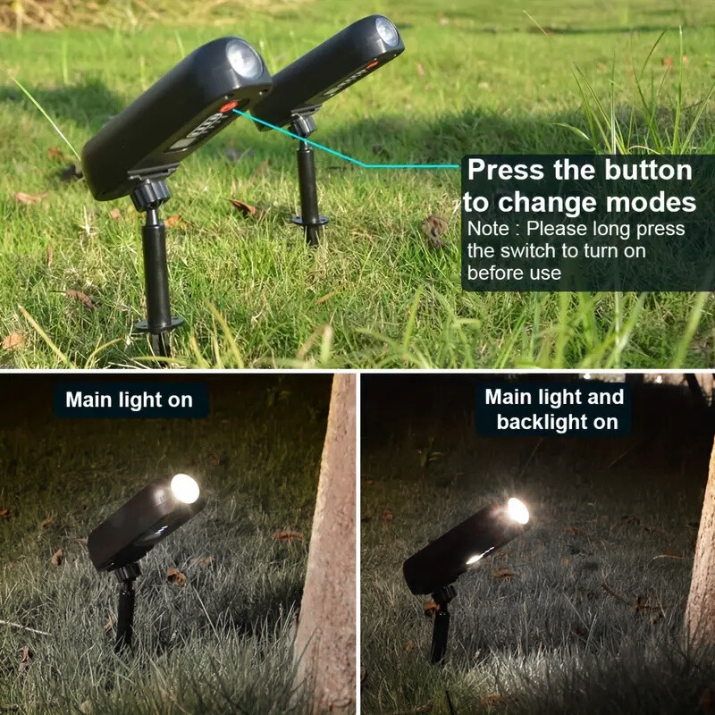 4X Bright Solar Powered LED Spotlight Waterproof Outdoor Yard Garden Spot Lights