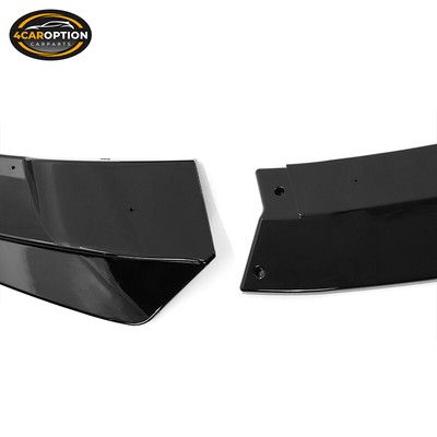 Fits 20-23 Tesla Model Y Front Bumper Lip Spoiler IKON Style 3PCS PP Gloss Black