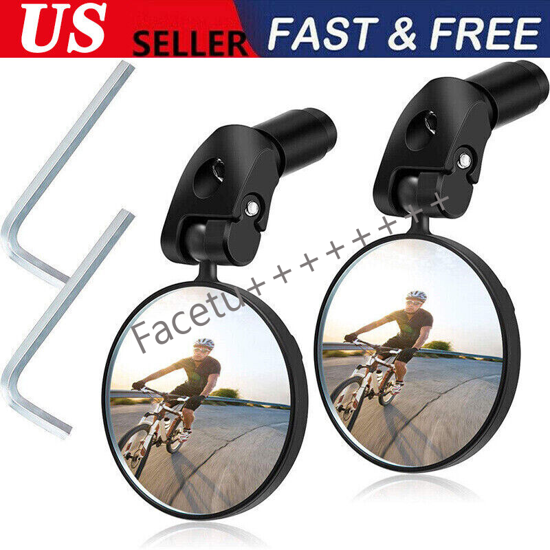 Mountain Bike End Mirror 360° Rotating Rearview MTB Bicycle Bar Rear View Mirror