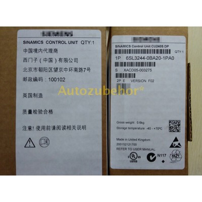 6SL3244-0BA20-1PA0 Inverter G120 CU240S DP 6SL3244-0BA20-1PA0
