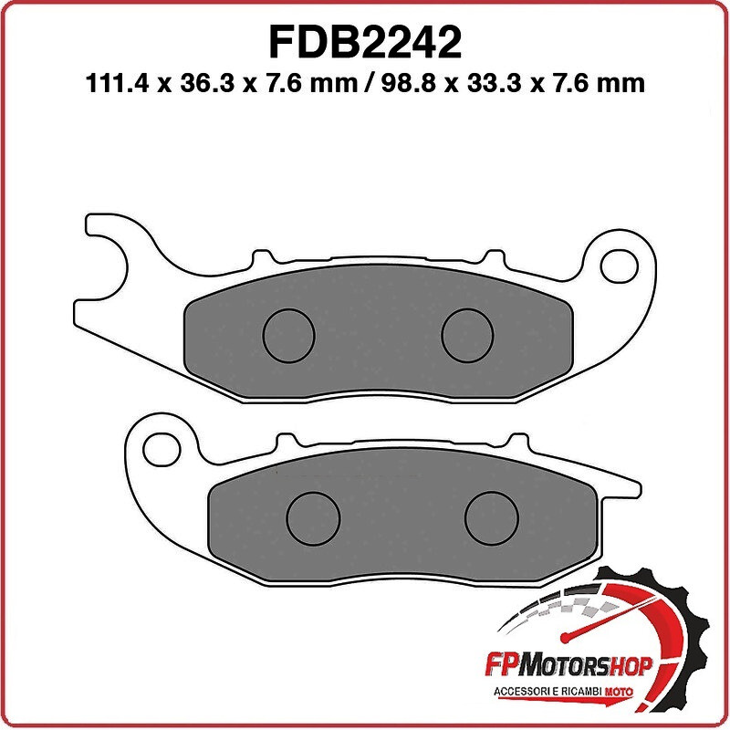 PASTIGLIE FRENI PER MOTO FDB2242EF DERBI TERRA 125 07>09 HONDA CRF 250M