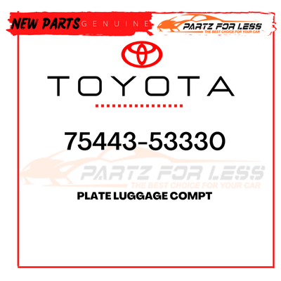 75443-53330 TOYOTA GENUINE PLATE LUGGAGE COMPT 7544353330 OEM | eBay