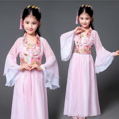 Chinese Ancient Child Hanfu Cosplay Costume Fairy Clothes Stage Dance Dress 