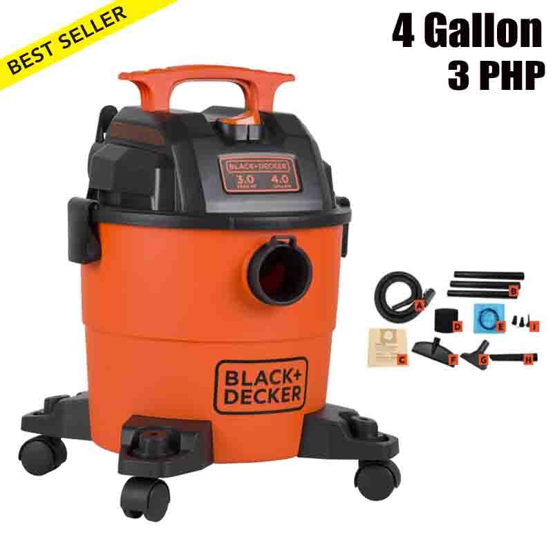 4 Gallon Wet Dry Vacuum Small Warehouse Shop Vac Cleaner Blower w/ Nozzle Tool