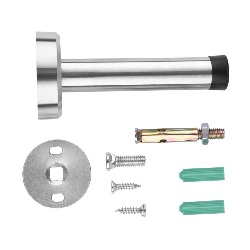 3 74inch Stainless Steel Wall Door Stopper Wall Mount Rubber Head