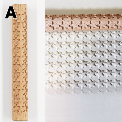 Wood Texture Roll Relief Rolling Mud Stick Clay Polymer Ceramic DIY Pottery Tool
