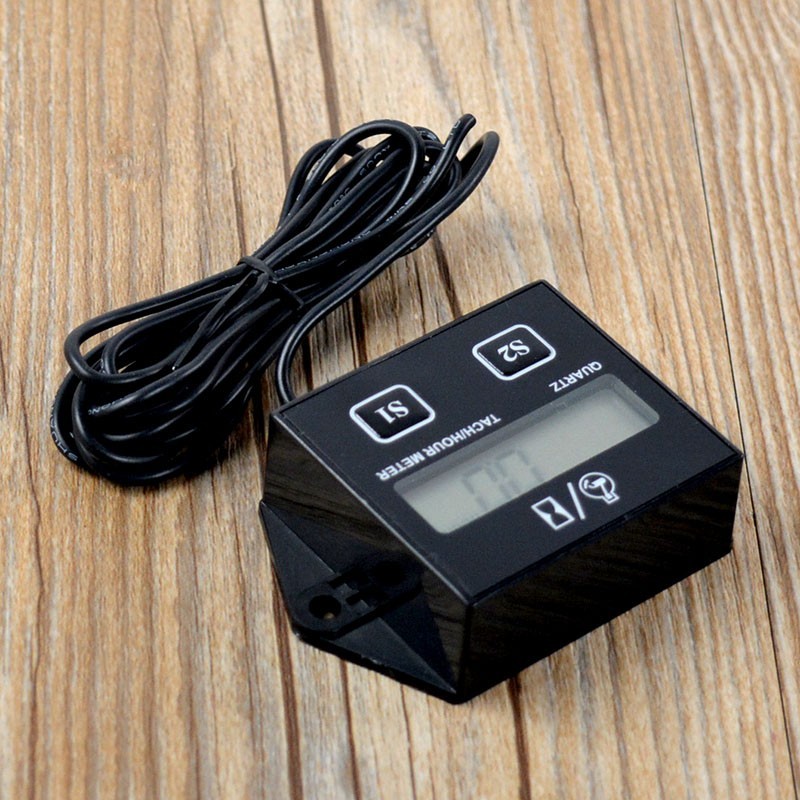 Spark Plug Engine Digital Tach Hour Meter Tachometer Gauge High Quality