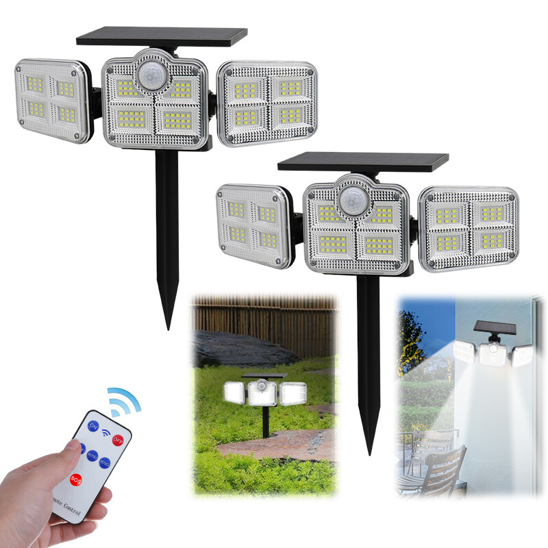 Large Solar Panel Security Light 328 LED Motion Sensor Outdoor Garden Flood Lamp