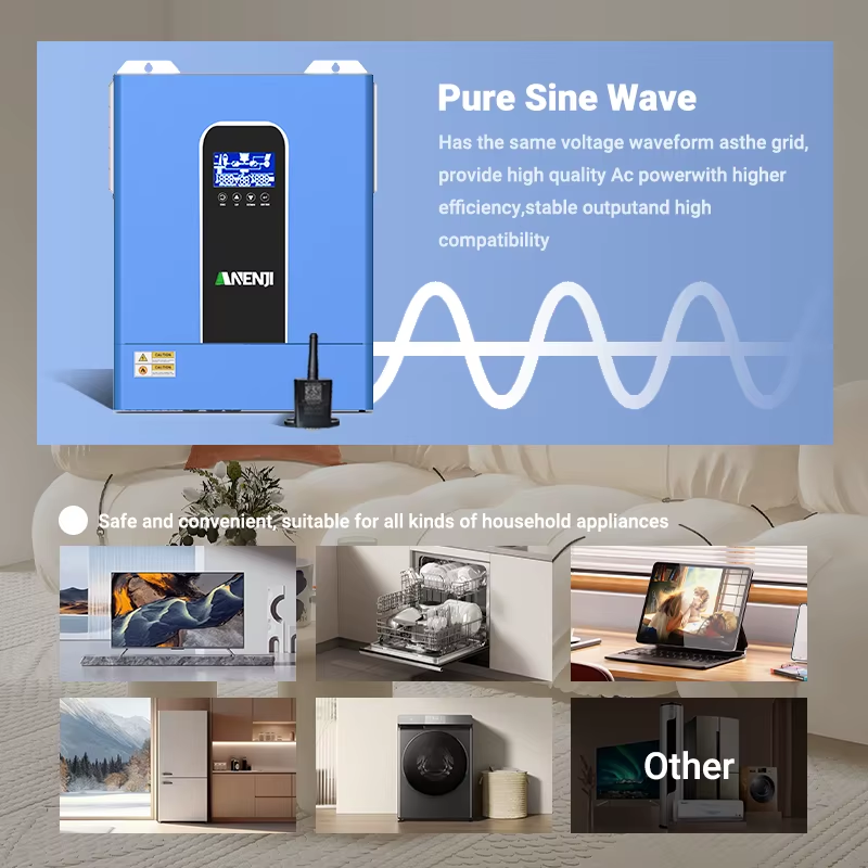 11KW Hybrid Solar Inverter 48V 230V Pure Sine Wave Off/On Grid Inverter PV 500V