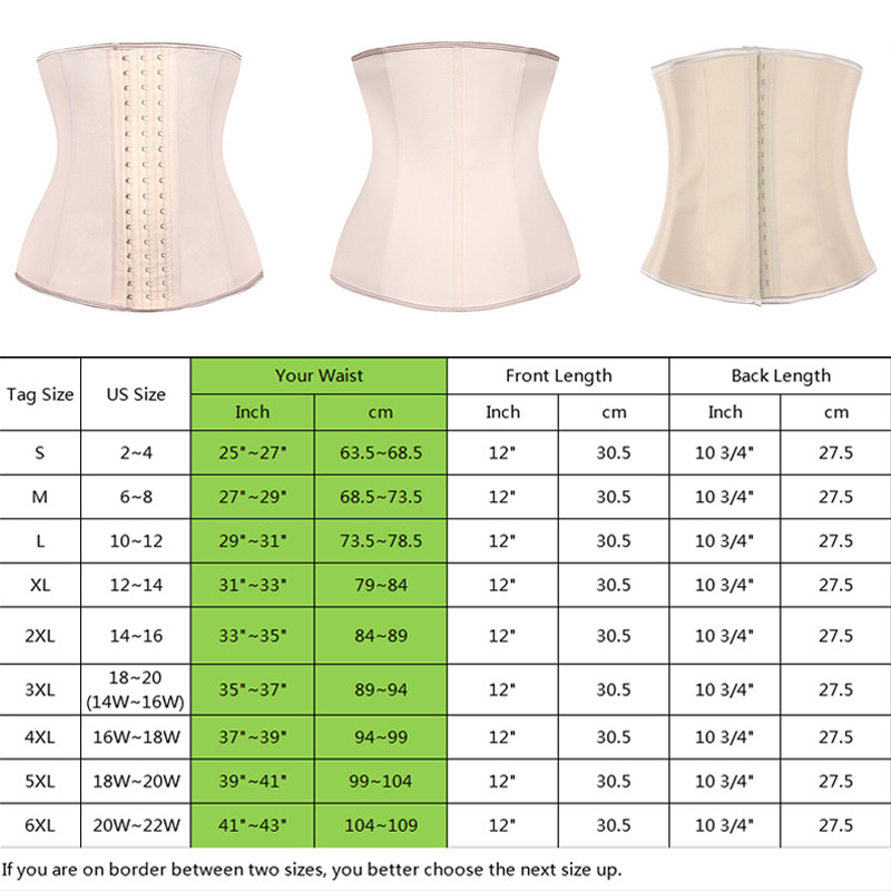 Fajas Colombianas Zip Latex Rubber Waist Trainer Weight Loss Cincher Slim Corset