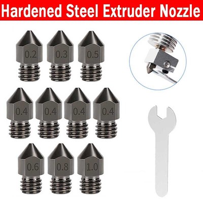 10Pcs 3D Printer Hardened Steel Nozzle Kits for Creality CR-10 Ender 3 3S PRO 5