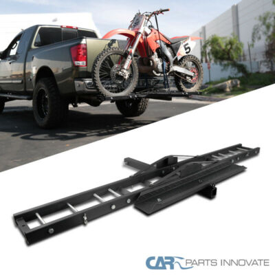 Motorcycle Scooter DirtBike Carrier Hauler Hitch Mount Rack Ramp Anti Tilt 75"