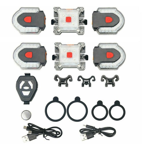 Bike Turn Signals Light Bicycle Front&Rear Indicator w/Smart Wireless Remote Kit