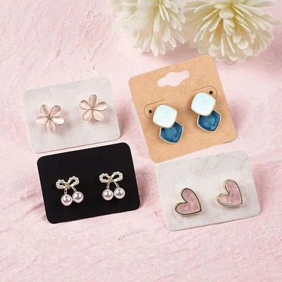 100 Pcs Earring Display Cards with 100 Jewelry Packaging for Earrings