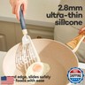 Cosamtec Silicone Fish Spatula Flexible Curved Edge Slotted Turner for Non-Stick Cookware Egg Pancake Flipper with Heat Resistant Nylon Handle