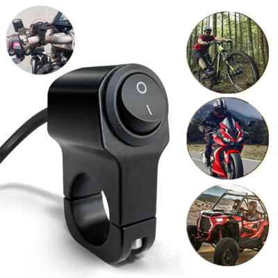 Waterproof Motorcycle 7/8'' Handlebar Mount Headlight Fog Spotlight On Off Switch