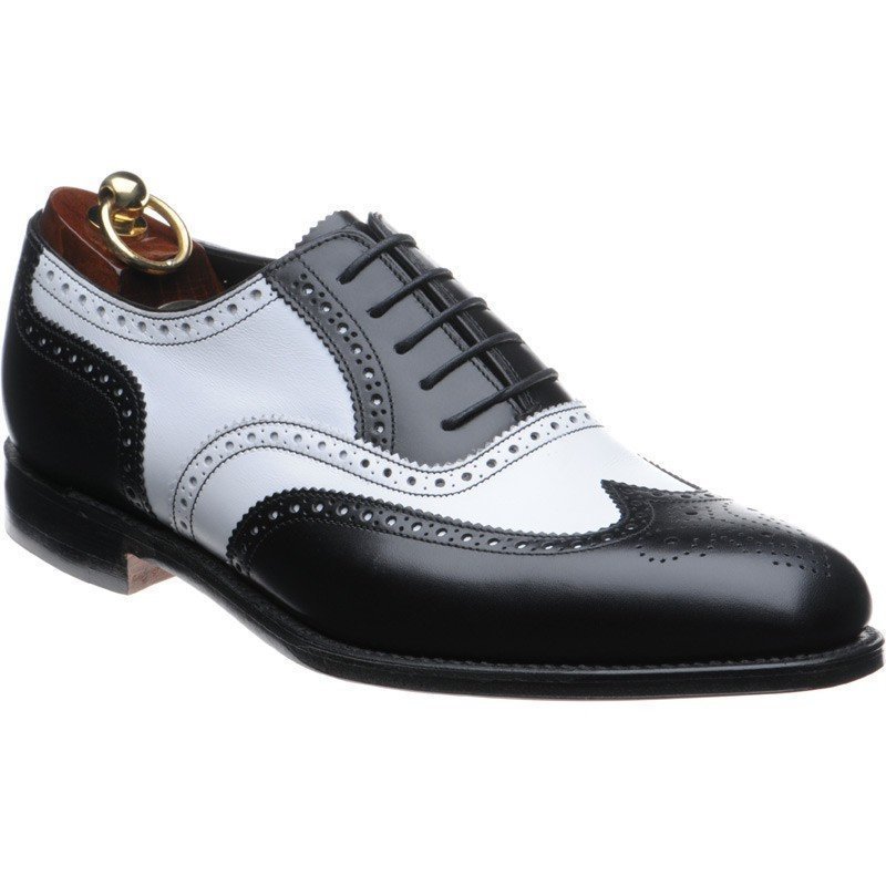 Preowned Handmade Mens Formal Shoes, Men Black Wing Tip Two Tone Spectator Shoes, Men Brogue