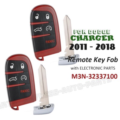2x M3N-40821302 for Dodge Charger 2011-2018 Keyless Remote Start Smart Key Fob