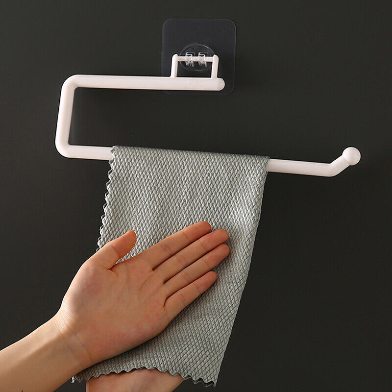 Kitchen Roll Holder Hanger Toilet Towel Under Cupboard Storage Paper Rack Shelf