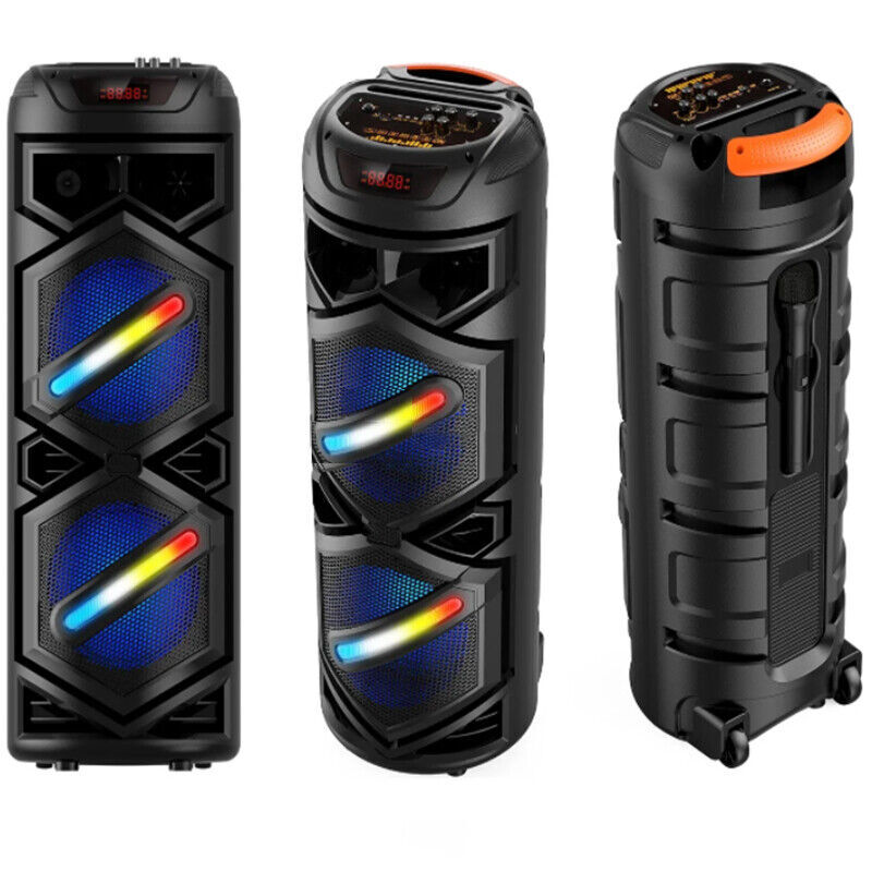 6000W Portable Bluetooth Speaker Dual Sub woofer Heavy Bass Sound System Party