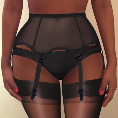 6 Buckles Strap Lace Suspender Lingerie Women Sexy High Waist Belt Garter