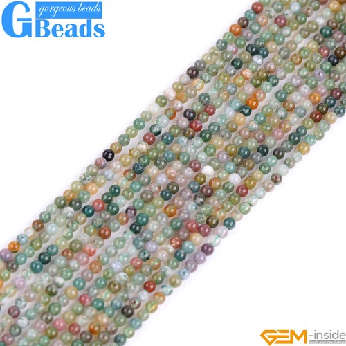 Indian Agate Beads Natural Gemstone Round Loose Beads for Jewelry Making 15