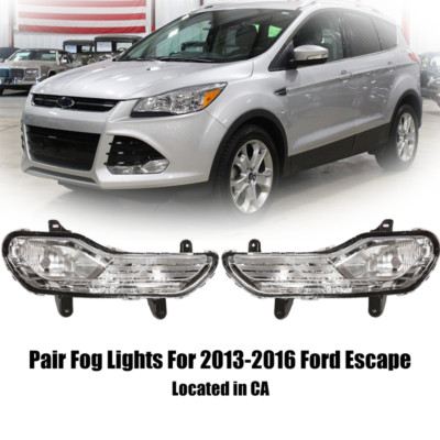 For 2013 2014-2016 Ford Escape Pair Front Bumper Halogen Fog Lights Lamps LH RH