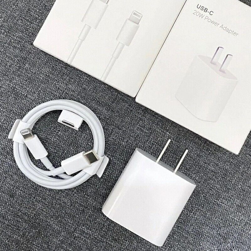 For iPhone 11 12 13 14 Pro Max iPad Fast PD Charger 20W Cable Power Adapter