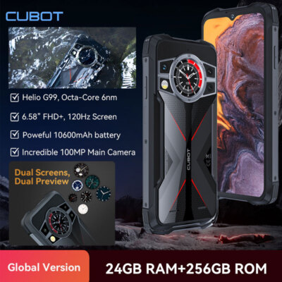 4G LTE Dual Display Android 13 Rugged Phone Outdoor Mobile Waterproof 256G Cubot